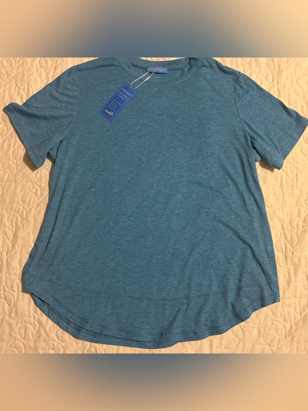 Teal Short-Sleeve Crew Neck Tee